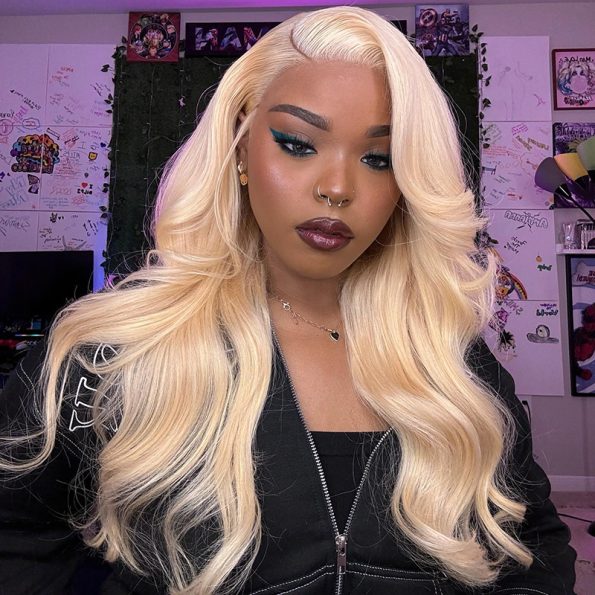 613 blonde human hair wig