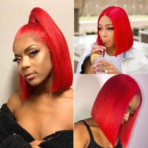 red bob wig
