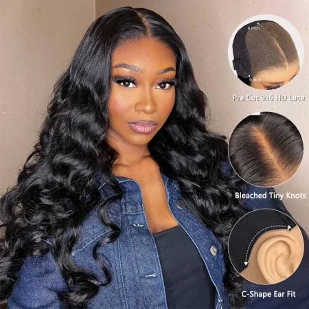 Body wave human hair glueless wig