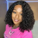 curly short human hair bob wig (3)