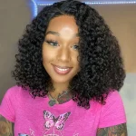 curly short human hair bob wig (3)