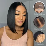 straight hair human hair bob wig 12