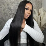 straight human hair glueless wig 9