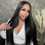 straight human hair glueless wig 9