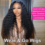 water wave human hair glueless wig 4 (3)