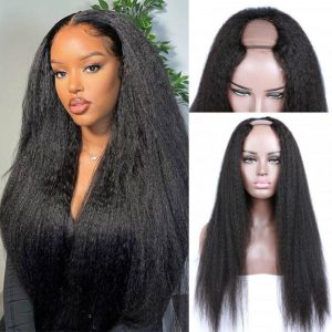 Kinky straight U part wig