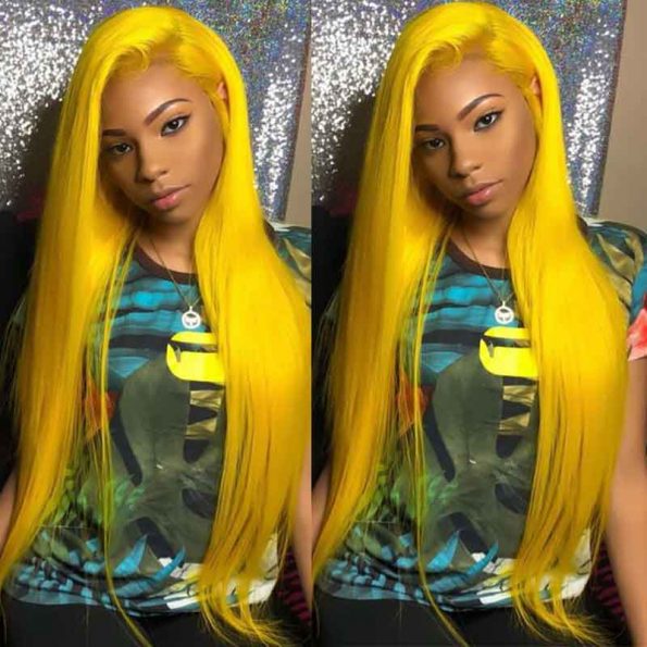 Yellow color hair wig
