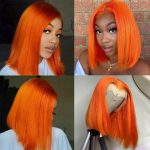 colorful bob wig pink grey orange blue green color