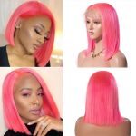 colorful bob wig pink grey orange blue green color