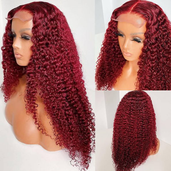 99J burgundy curly wig