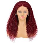 burgundy deep wave wig