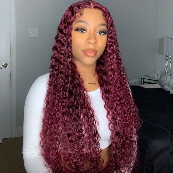 99j burgundy curly wig