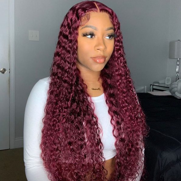 99j burgundy curly wig