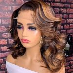 highlight body wave short human hair wig