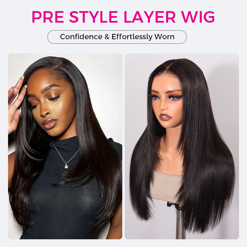 layer cut straight hair wig