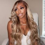 brown with blonde highlight wig recool body wave