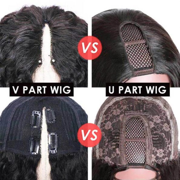 V part body wave wig