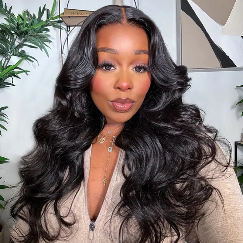 Body Wave 6x5 Wear Go Glueless Pre Cut HD Lace Closure Wig Bleached Knots Natural Hairline
