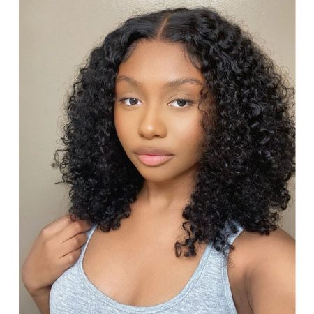 bouncy Deep curly short glueless wig