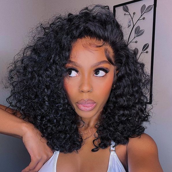 bouncy deep curly human hair wig