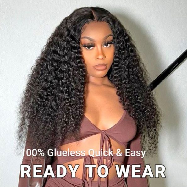 curly hair glueless wig