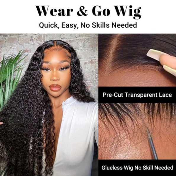 curly hair glueless wig