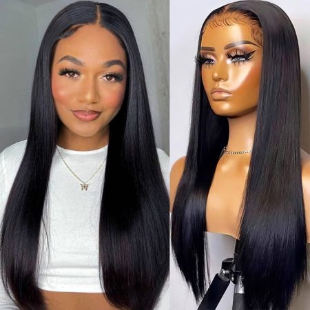 straight human hair glueless wig 3