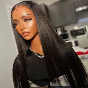 straight human hair wig