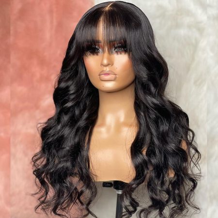 body wave wig with bang