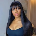 straight hair wig with bang