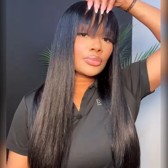 straight hair wig with bangs (4)