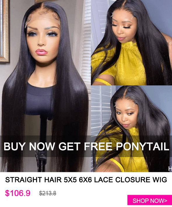 stright hair lace closure wig