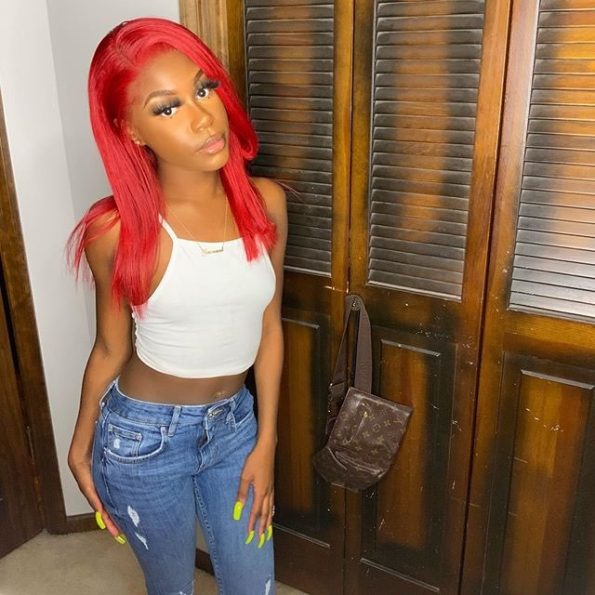 red color lace wig