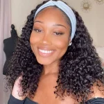 Deep curly headband wig