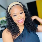 Deep curly headband wig