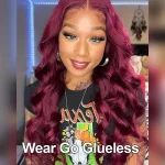 99J burgundy color human hair wig