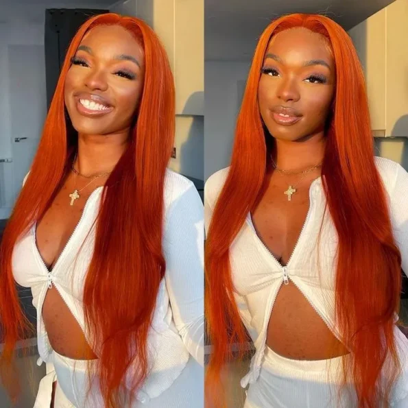 ginger color human hair wig