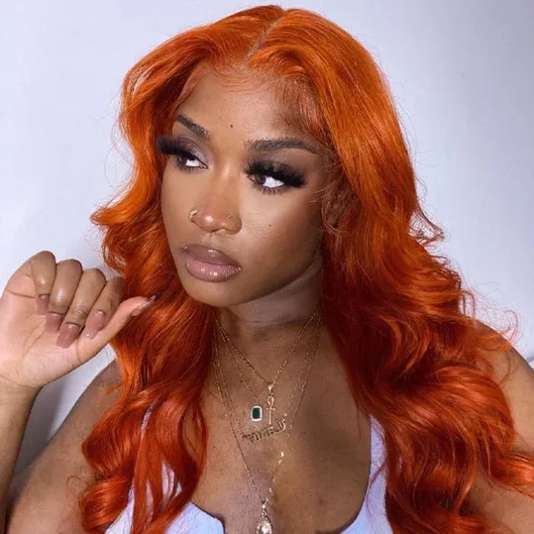 ginger color human hair wig