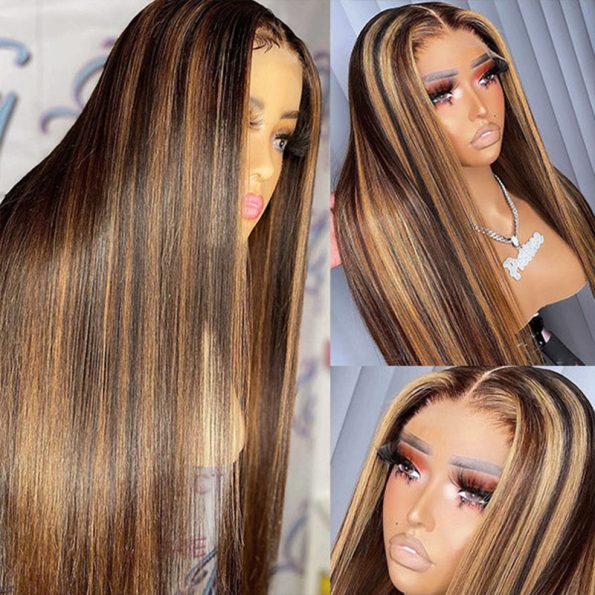 honey blonde highlight wig