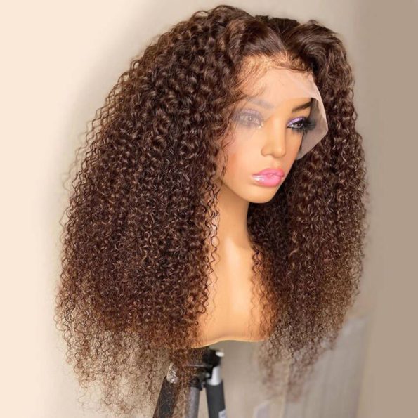 brown color human hair wig