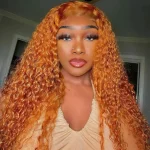 ginger color curly human hair wig (4)