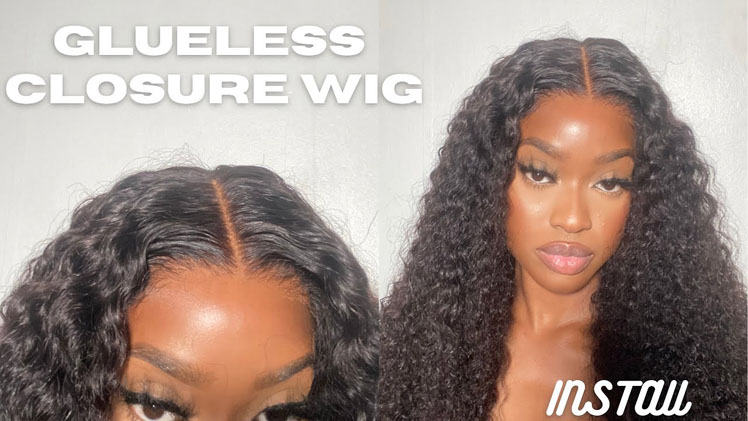 glueless lace front wig-curly