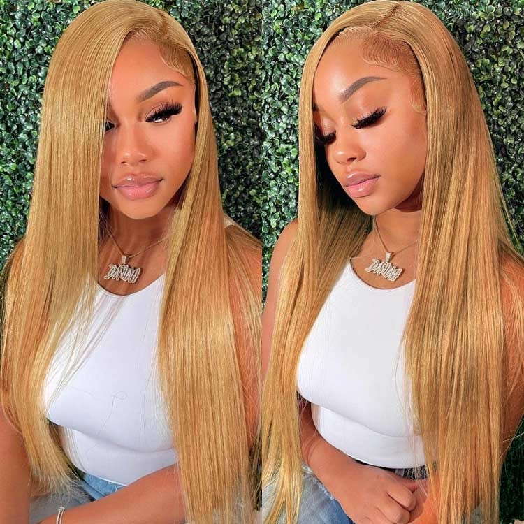 #27 Honey Blonde Straight Hair Wig