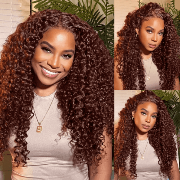 #33 Reddish Brown Deep Wave Wig