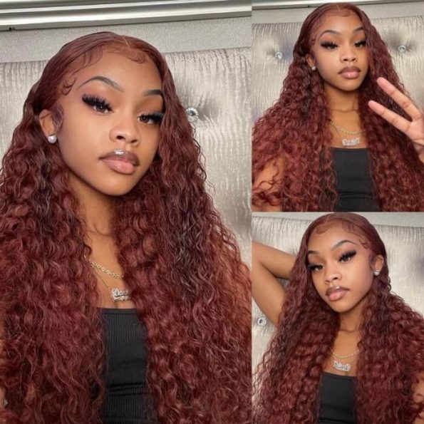 #33 Reddish Brown Water Wave Wig