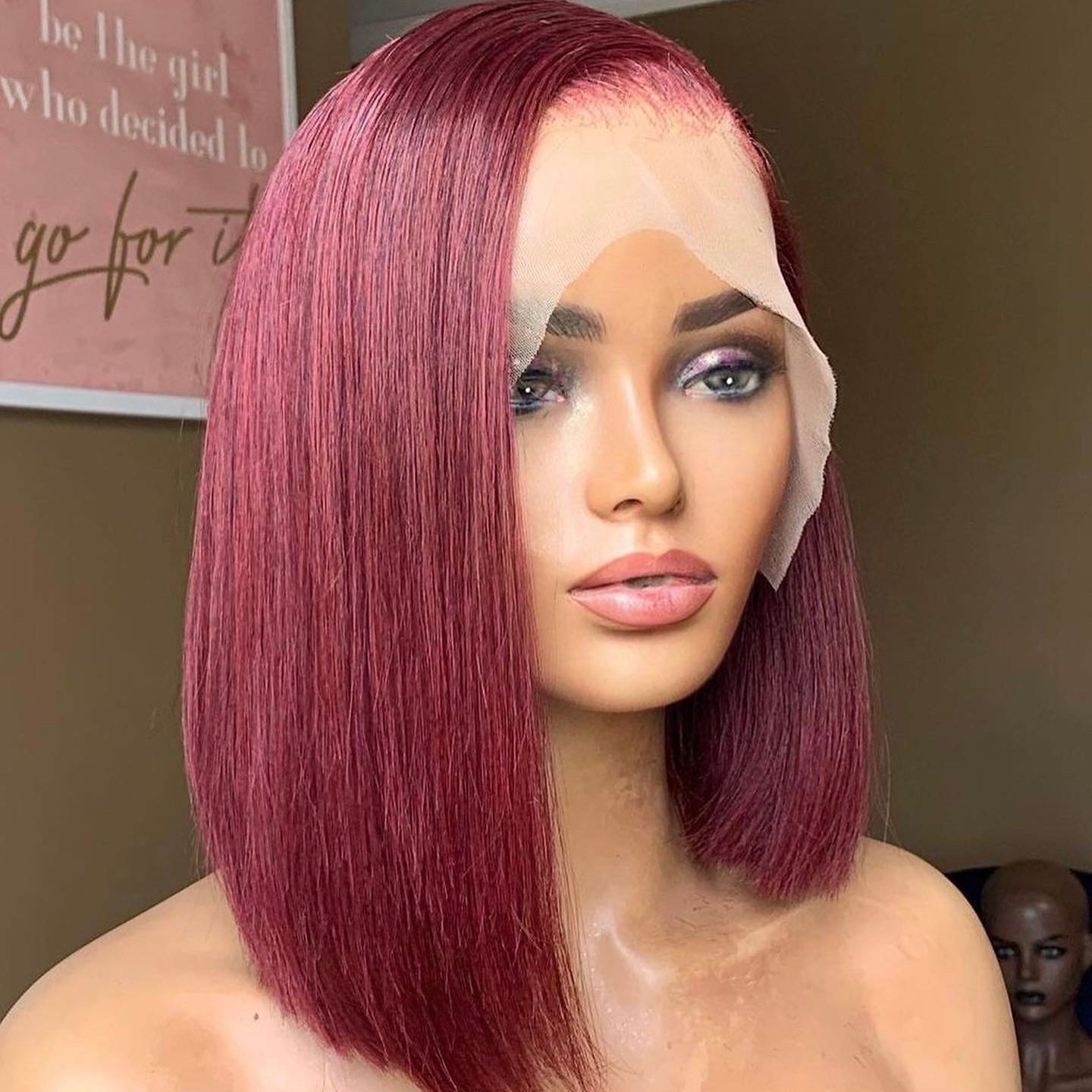 99j burgundy bob wig