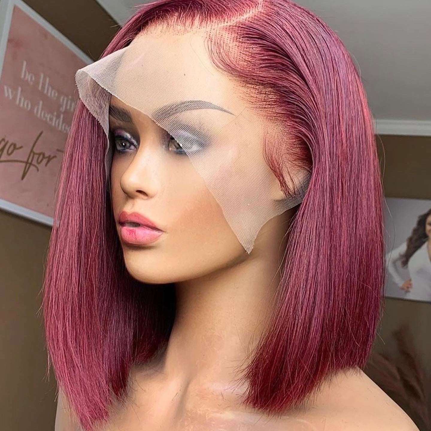 99j burgundy bob wig