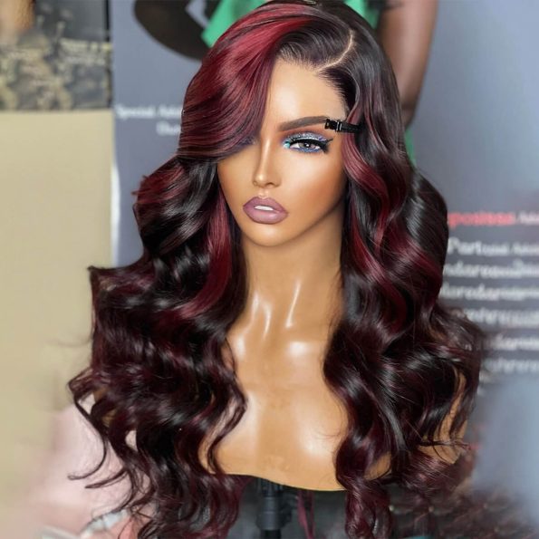 burgundy highlight wig