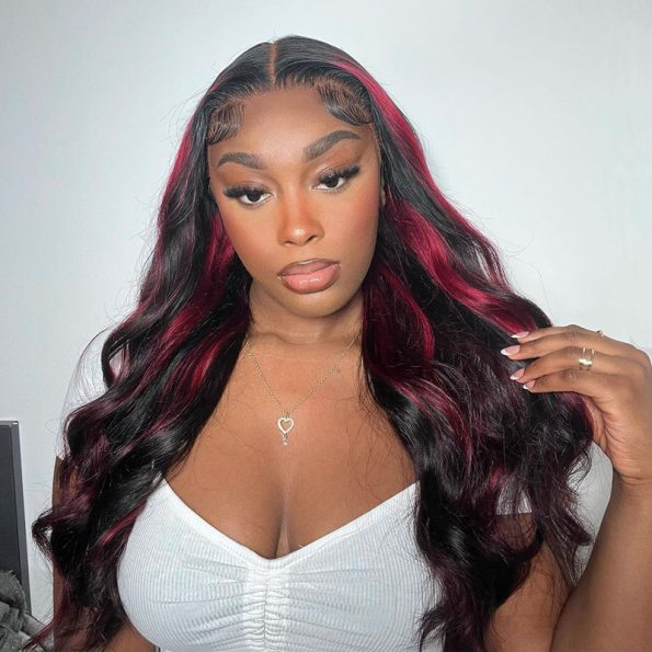 burgundy highlight wig