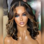 highlight barrel curls lace wig